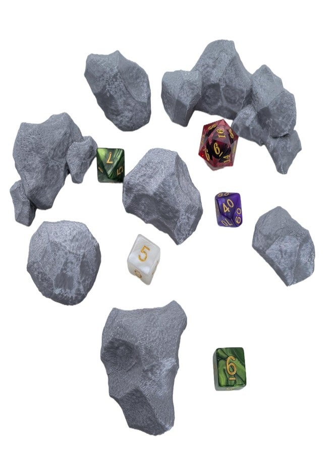 XJPONGC 7PCS Stone Boulder Bundle,Rock Terrain 40K DND Terrain Scenery for Tabletop 28mm Miniatures Wargame 3D Printed Paintable Grey - Image 2